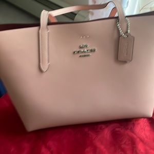Coach light pink tote